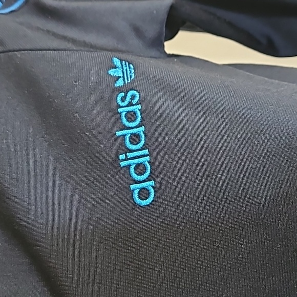 Adidas Dark Blue Turquoise Zip Up Jacket Sz. S - Picture 4 of 13